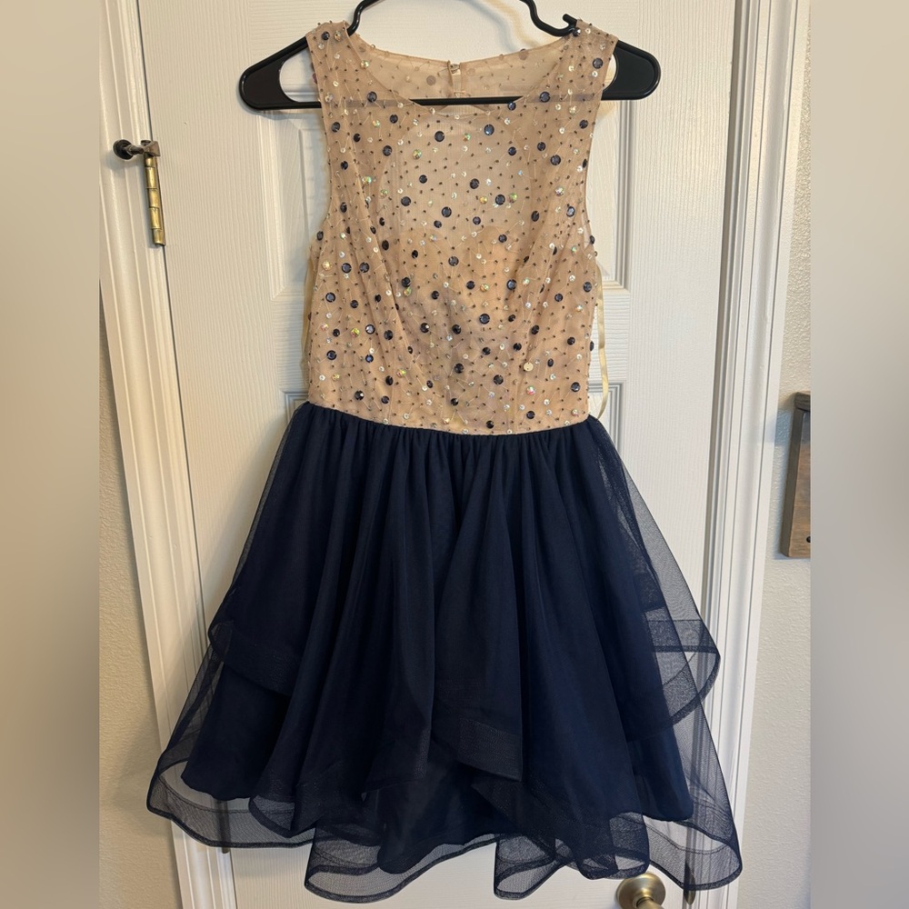 Juniors Tulle & Beaded Top Cocktail Dress